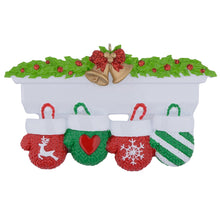 Load image into Gallery viewer, Personalized Christmas Ornament Mantel Gloves Family 4