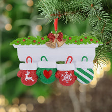 Load image into Gallery viewer, Personalized Christmas Ornament Mantel Gloves Family 4