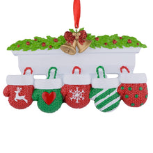Load image into Gallery viewer, Personalized Christmas Ornament Mantel Gloves Family 5