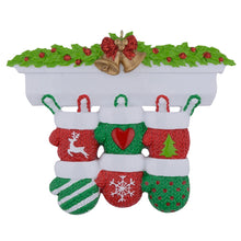 Load image into Gallery viewer, Personalized Christmas Ornament Mantel Gloves Family 6