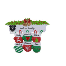 Load image into Gallery viewer, Personalized Christmas Ornament Mantel Gloves Family 6
