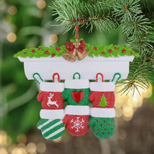Load image into Gallery viewer, Personalized Christmas Ornament Mantel Gloves Family 6
