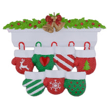 Load image into Gallery viewer, Personalized Christmas Ornament Mantel Gloves Family 7