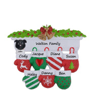 Load image into Gallery viewer, Personalized Christmas Ornament Mantel Gloves Family 7