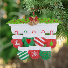 Load image into Gallery viewer, Personalized Christmas Ornament Mantel Gloves Family 7