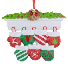 Load image into Gallery viewer, Personalized Christmas Ornament Mantel Gloves Family 7
