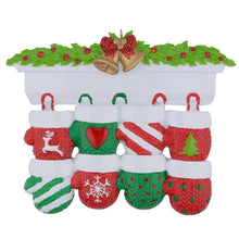 Load image into Gallery viewer, Personalized Christmas Ornament Mantel Gloves Family 8