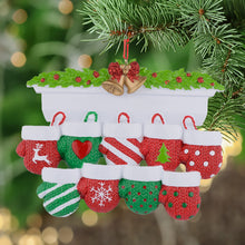 Load image into Gallery viewer, Personalized Christmas Ornament Mantel Gloves Family 9