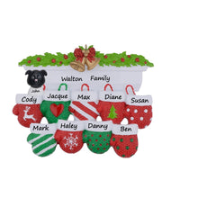 Load image into Gallery viewer, Personalized Christmas Ornament Mantel Gloves Family 9
