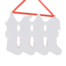 Load image into Gallery viewer, Personalized Christmas Gift Family 4 Ornament Bear Stocking