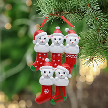 Load image into Gallery viewer, Customize Christmas Decoration Ornament Bear Stocking Family 5