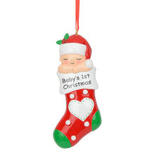 Load image into Gallery viewer, Personalized Baby's First Christmas Ornament Stocking Baby