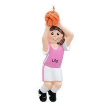 Load image into Gallery viewer, Personalized Christmas Sport Ornament Basketball Girl