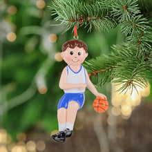 Load image into Gallery viewer, Personalized Christmas Sport Ornament Basketball Boy