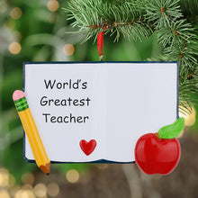 Load image into Gallery viewer, Personalized Gift Christmas Occupation Ornament Teachers' Book