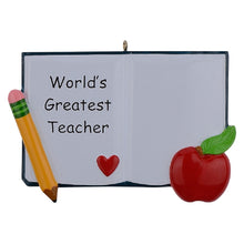 Load image into Gallery viewer, Personalized Gift Christmas Occupation Ornament Teachers' Book
