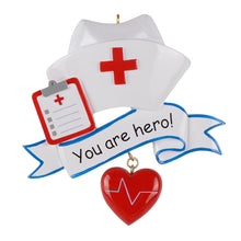 Load image into Gallery viewer, Personalized Christmas Ocupation Gift Ornament Nurse Hero