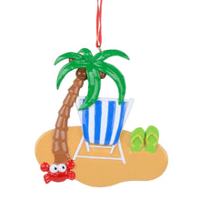 Load image into Gallery viewer, Personalized Christmas Ornament Vacation at Beach
