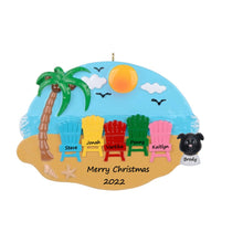 Load image into Gallery viewer, Personalized Christmas Gift Ornament Sand Chair Family 5