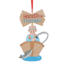 Load image into Gallery viewer, Personalized Ornament Hooked on Fishing