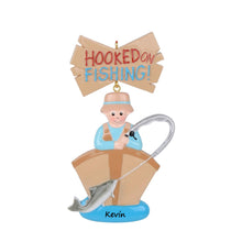 Load image into Gallery viewer, Personalized Ornament Hooked on Fishing