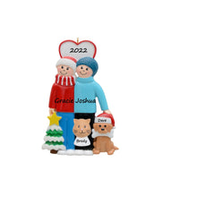 Load image into Gallery viewer, Christmas Ornament Gift Personalized Ornaments Couple With Pet Dog