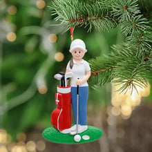 Load image into Gallery viewer, Personalized Christmas Sport Ornament Golf Girl