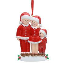 Load image into Gallery viewer, Personalized Ornament Pajama Family 3 Christmas Decoration Ornament