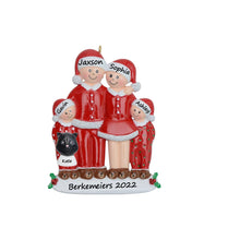 Load image into Gallery viewer, Personalized Ornament Pajama Family 4 Christmas Decoration Ornament