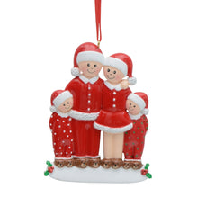 Load image into Gallery viewer, Personalized Ornament Pajama Family 4 Christmas Decoration Ornament