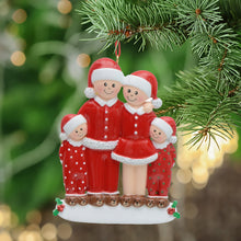 Load image into Gallery viewer, Personalized Ornament Pajama Family 4 Christmas Decoration Ornament