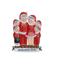 Load image into Gallery viewer, Personalized Ornament Pajama Family 6 Christmas Decoration Ornament