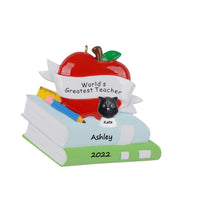 Load image into Gallery viewer, Personalized Christmas Ornament World's Greatest Teacher