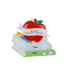Load image into Gallery viewer, Personalized Christmas Ornament World's Greatest Teacher