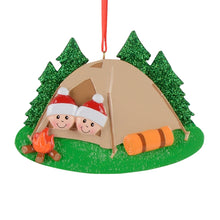 Load image into Gallery viewer, Personalized Christmas Gift Holiday Decoration Ornament Camp Out Family 2