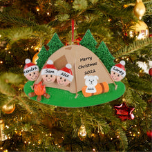 Load image into Gallery viewer, Personalized Family Christmas Ornament Camp Out Family 4