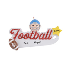 Load image into Gallery viewer, Personalized Christmas Sport Ornament Football Boy