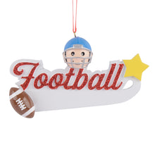 Load image into Gallery viewer, Personalized Christmas Sport Ornament Football Boy