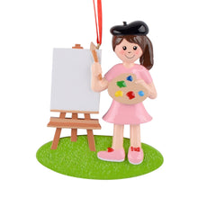 Load image into Gallery viewer, Personalized Gift Christmas Tree Decoration Ornament Artist Girl