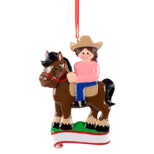 Load image into Gallery viewer, Personalized Christmas Sport Ornament Ridding Girl