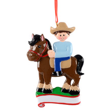 Load image into Gallery viewer, Personalized Christmas Sport Ornament Ridding Boy