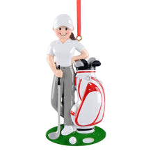 Load image into Gallery viewer, Personalized Christmas Sport Ornament Golf Girl