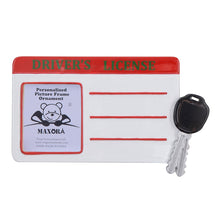 Load image into Gallery viewer, Personalized Christmas Gift Ornament Photo Frame Driver's License