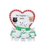 Load image into Gallery viewer, Personalized Christmas Gift Table Top Decoration Polar Bear Family 5