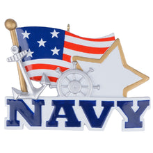 Load image into Gallery viewer, Christmas Gift for Military Personalized Ornament Navy
