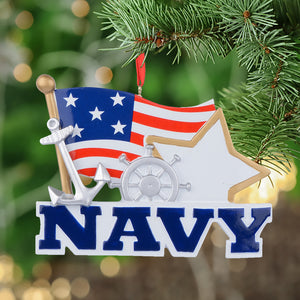 Personalized Christmas Ornament Navy