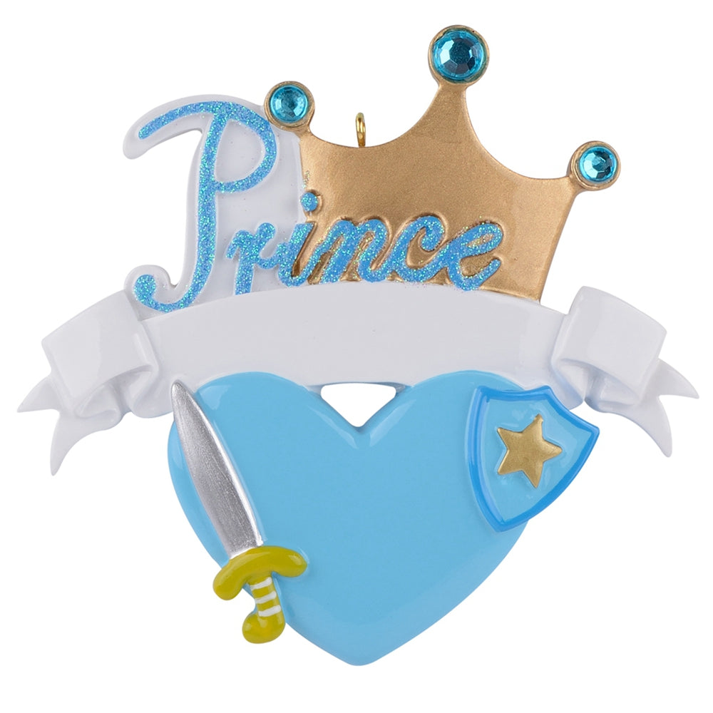 Christmas Personalized Ornament Princess Crown Blue/Pink