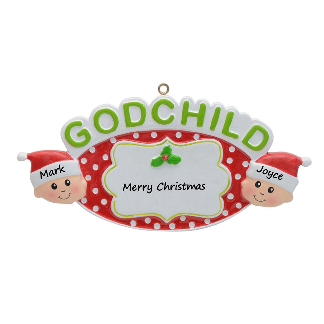 Christmas Tree Decoration Personalized Ornament Gift GodChild