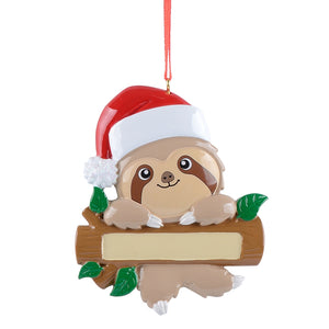 Personalized Christmas Gift Ornament Sloth Family 1