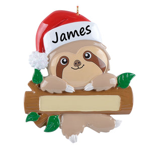 Personalized Christmas Ornament Sloth